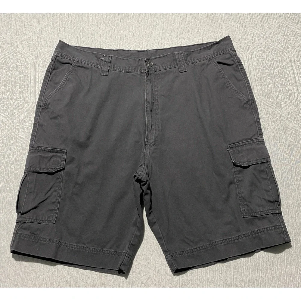 Full Blue Mens Grey Cargo Shorts Size 40 Cotton Utility Workwear Casual